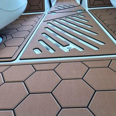 Teak Brown Over Black Honeycomb