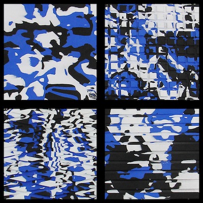 FlexDek Blue Camo marine EVA foam material sample